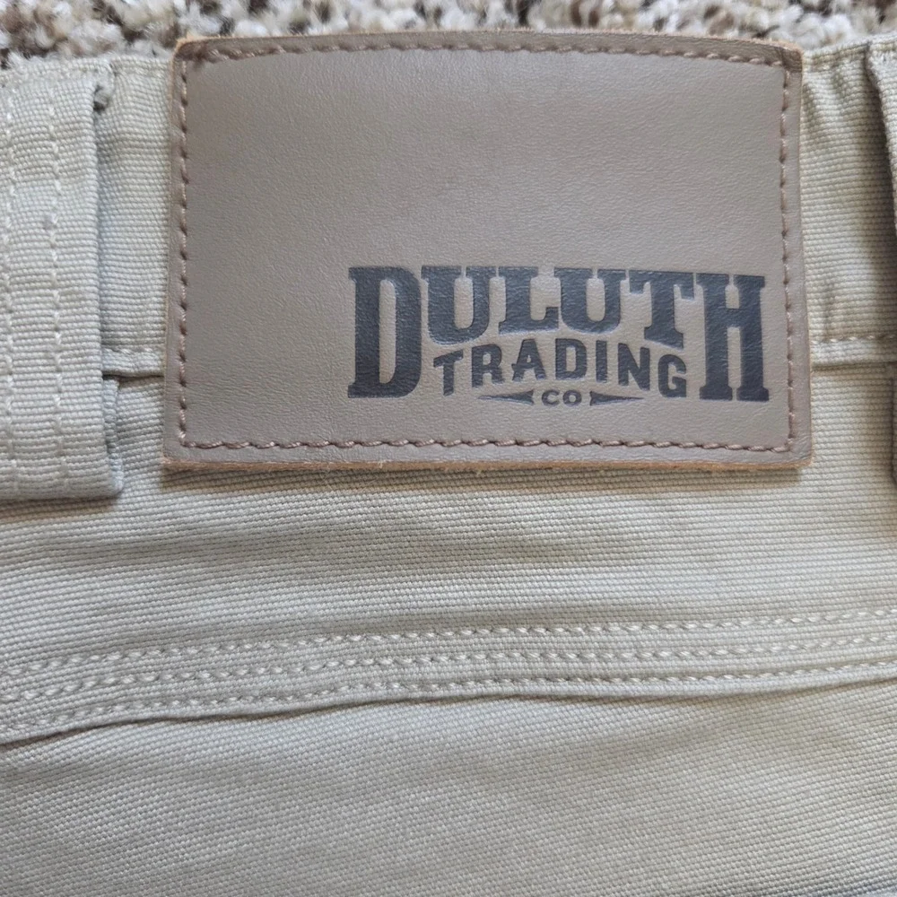 Duluth Trading Co Flex Fire Hose Relaxed Fit Pants Mens 46 x 2g Canvas Tan Khaki